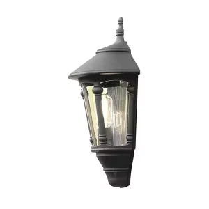 Half Lantern Black Outdoor Wall Light