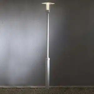 Outdoor post light in grey colour made from aluminium