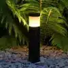 Garden bollard light in black coated finish made from aluminium