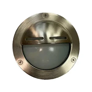 Brass round nickle finish outdoor wall light