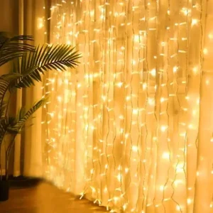 6Mtr LED Curtain Lights PVC Cable Warm White