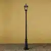 Lamp post light in matt black finish made from aluminium