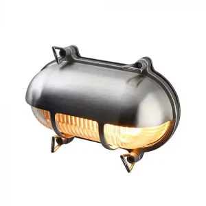 Oval Eyelid Outdoor Wall Light Nickel