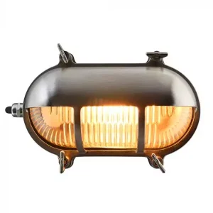 Oval Eyelid Outdoor Wall Light Nickel