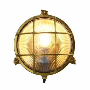 Round Bulkhead Solid Brass Coastal Wall Light