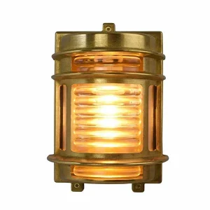 Solid Brass Ribbed Glass Coastal Light