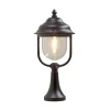 Traditional lantern style pillar light in matt black finish made from aluminium