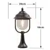 Traditional lantern style pillar light in matt black finish made from aluminium