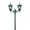 Lamp post light in green colour with twin head made from aluminium