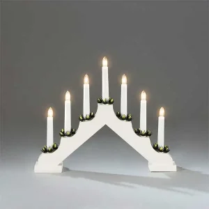 7 Lights White Wooden Candlebridge Arch