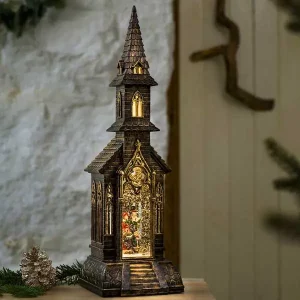 Water Lantern Church Christmas Table Top Decoration