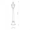 Garden lamp post light in antique brass finish