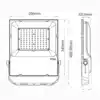 Dimensions of 100W smart garden floodlight