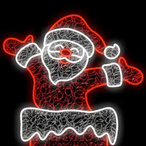 LED Santa in Chimney 2D Christmas Decor