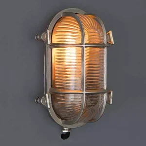 Nickel Oval Outdoor Wall Light