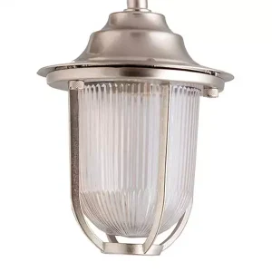 Nickel Plated Coastal Outdoor Wall Light