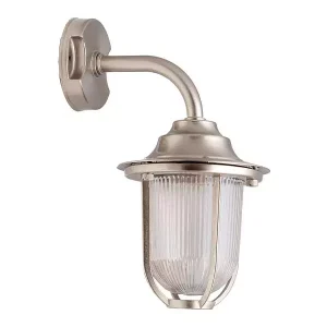 Nickel Plated Coastal Outdoor Wall Light