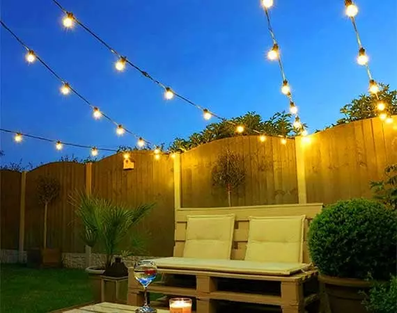 Festoon lights for garden