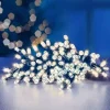 Ice white LED battery operated Christmas string lights with 100 LEDs for indoor and outdoor use