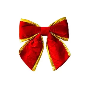 Red Velvet With Gold Trim Christmas Bow 30CM