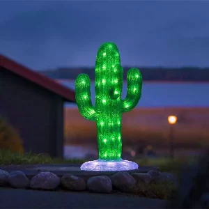 LED acrylic cactus for garden decoration