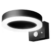 Solar Sensor Outdoor Wall Light in Black