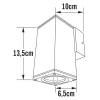 Single Square Outdoor Wall Light Measurements