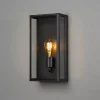 Black Clear Glass Outdoor Wall Light