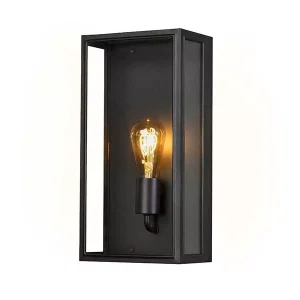 Black Clear Glass Outdoor Wall Light