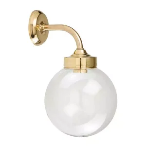 Globe Outdoor Wall Light Antique Brass