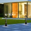 LED Round Garden Bollard Light in Black