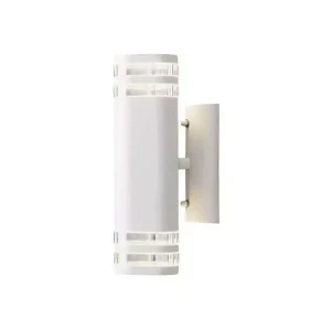 Matt White Double Outdoor Wall Light