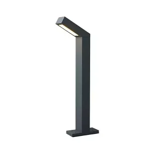 Modern LED Garden Bollard Light in Grey