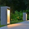 Natural Granite Outdoor Bollard Light