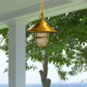 Polished Brass Hanging Outdoor Lantern