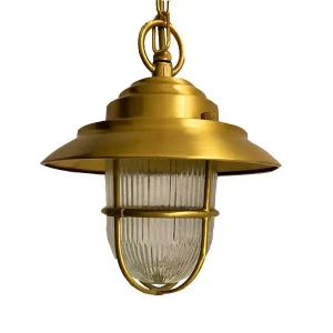 Polished Brass Hanging Outdoor Lantern