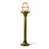 Nautical style brass bollard light with transparent glass for coastal areas