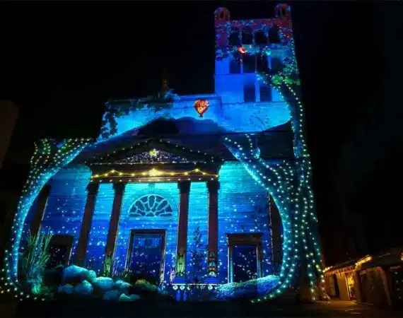 Carlow town hall architectural LED mapping