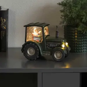 Water Lantern Green Tractor Christmas Table Top Decoration