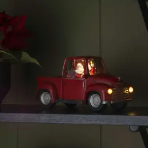 Red Pick Up Truck Christmas Table Top Decoration