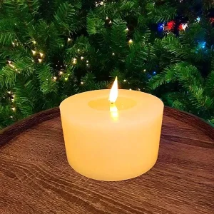 Battery Operated Ivory Deluxe LED Pillar Christmas Candle