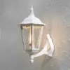 Matt White Upward Outdoor Wall Light