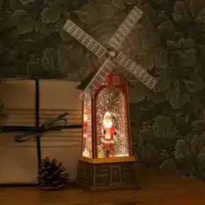 Santa Windmill Lantern Christmas Table Top Decoration