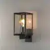 Clear Glass Black Outdoor Wall Light