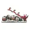 Animated Christmas Village Scene With Reindeer & Sleigh