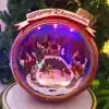 Animated musical Christmas village scene in ball design for table top decoration