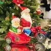 Santa Riding Motorbike Christmas Table Top Decoration