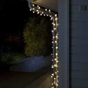 80 cherry bulb LED Christmas string light set in warm white colour for indoor and outdoor use