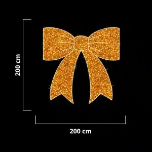 Giant gold bow 2D Christmas decoration dimensions