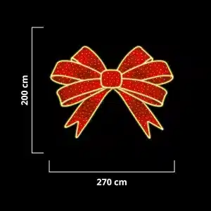 Giant red bow 2D decoration dimensions